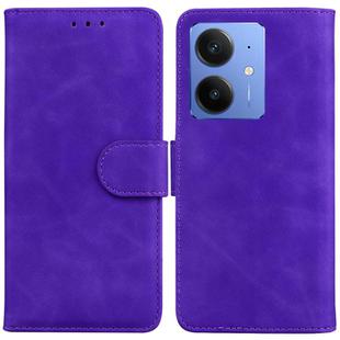 For Realme Neo7 SE Skin Feel Pure Color Flip Leather Phone Case(Purple)