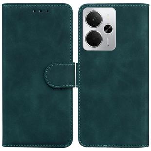 For Realme 14 Skin Feel Pure Color Flip Leather Phone Case(Green)