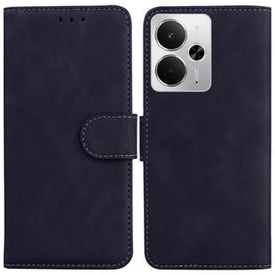 For Realme 14 Skin Feel Pure Color Flip Leather Phone Case(Black)