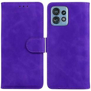 For Motorola Edge 40 Pro Skin Feel Pure Color Flip Leather Phone Case(Purple)