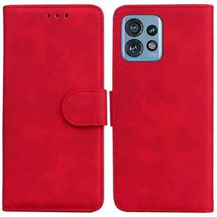 For Motorola Edge 40 Pro Skin Feel Pure Color Flip Leather Phone Case(Red)