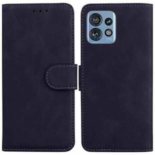 For Motorola Edge 40 Pro Skin Feel Pure Color Flip Leather Phone Case(Black)