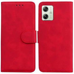 For Motorola Moto G54 Skin Feel Pure Color Flip Leather Phone Case(Red)