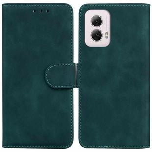 For Motorola Moto G Power 5G 2024 Skin Feel Pure Color Flip Leather Phone Case(Green)