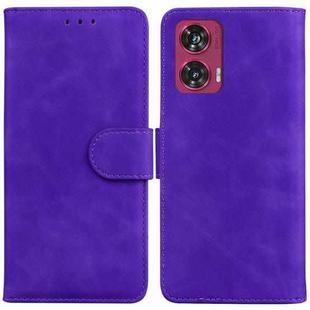 For Motorola Edge 50 Fusion Skin Feel Pure Color Flip Leather Phone Case(Purple)