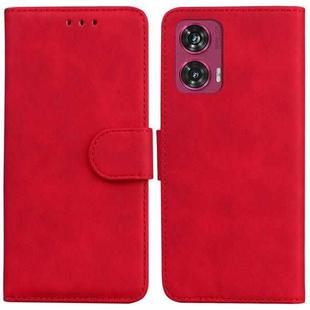 For Motorola Edge 50 Fusion Skin Feel Pure Color Flip Leather Phone Case(Red)