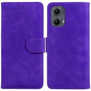 For Motorola Edge 2024 Skin Feel Pure Color Flip Leather Phone Case(Purple)