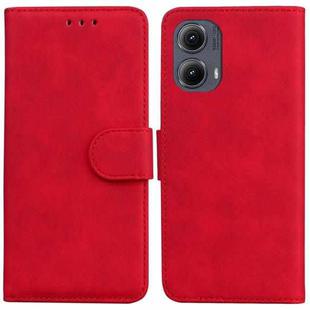 For Motorola Edge 2024 Skin Feel Pure Color Flip Leather Phone Case(Red)