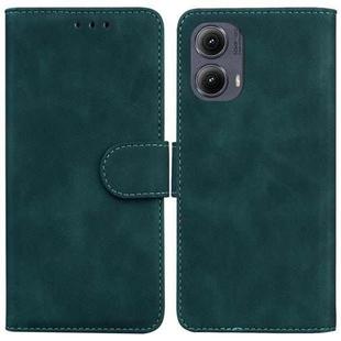 For Motorola Edge 2024 Skin Feel Pure Color Flip Leather Phone Case(Green)