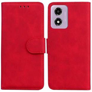 For Motorola Moto G04s / Moto E14 Skin Feel Pure Color Flip Leather Phone Case(Red)