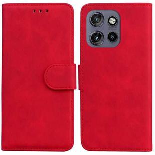 For Motorola Edge 50 Neo 5G Global Skin Feel Pure Color Flip Leather Phone Case(Red)