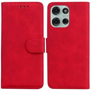 For Motorola Moto G75 5G Skin Feel Pure Color Flip Leather Phone Case(Red)