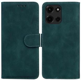 For Motorola Moto G 5G 2025 Skin Feel Pure Color Flip Leather Phone Case(Green)