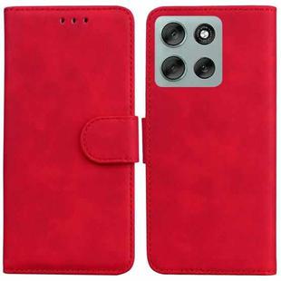 For Motorola Moto G56 5G / G66j 5G / G66y 5G Skin Feel Pure Color Flip Leather Phone Case(Red)