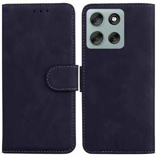 For Motorola Moto G56 5G / G66j 5G / G66y 5G Skin Feel Pure Color Flip Leather Phone Case(Black)