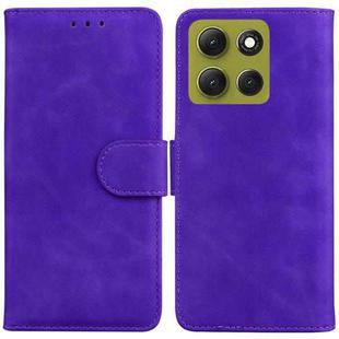 For Motorola Moto G86 5G Skin Feel Pure Color Flip Leather Phone Case(Purple)