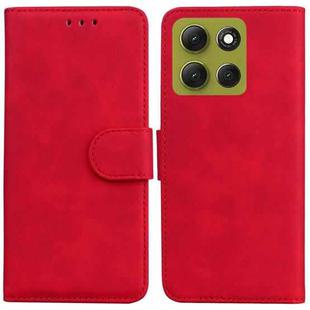 For Motorola Moto G86 5G Skin Feel Pure Color Flip Leather Phone Case(Red)