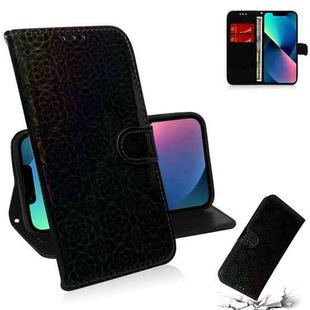 For iPhone 15 Colorful Magnetic Buckle Leather Phone Case(Black)