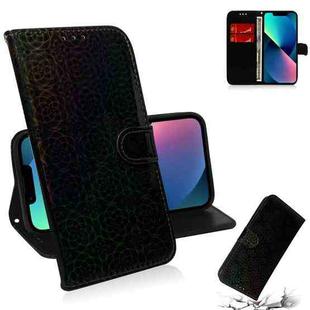 For iPhone 15 Plus Colorful Magnetic Buckle Leather Phone Case(Black)