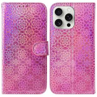 For iPhone 16 Pro Max Colorful Magnetic Buckle Leather Phone Case(Pink)