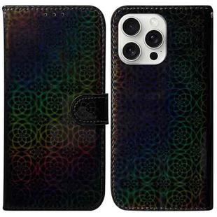 For iPhone 16 Pro Max Colorful Magnetic Buckle Leather Phone Case(Black)