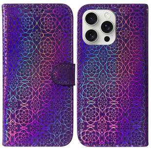 For iPhone 16 Pro Max Colorful Magnetic Buckle Leather Phone Case(Purple)