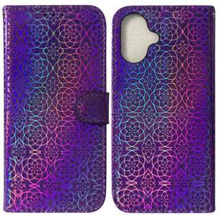 For iPhone 16 Plus Colorful Magnetic Buckle Leather Phone Case(Purple)