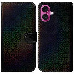 For iPhone 17 Colorful Magnetic Buckle Leather Phone Case(Black)