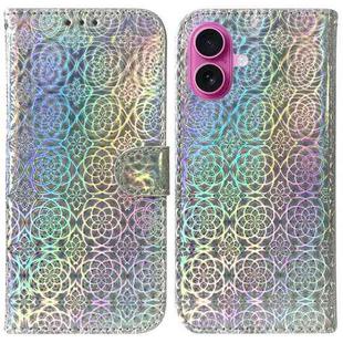 For iPhone 17 Colorful Magnetic Buckle Leather Phone Case(Silver)