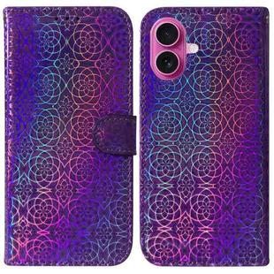 For iPhone 17 Colorful Magnetic Buckle Leather Phone Case(Purple)