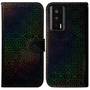 For Xiaomi Poco F5 Pro / Redmi K60 Colorful Magnetic Buckle Leather Phone Case(Black)