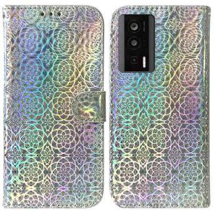 For Xiaomi Poco F5 Pro / Redmi K60 Colorful Magnetic Buckle Leather Phone Case(Silver)