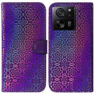 For Xiaomi 13T / 13T Pro / Redmi K60 Ultra Colorful Magnetic Buckle Leather Phone Case(Purple)