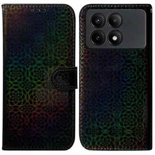 For Xiaomi Redmi K70E / Poco X6 Pro Colorful Magnetic Buckle Leather Phone Case(Black)