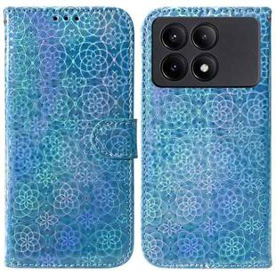 For Xiaomi Redmi K70E / Poco X6 Pro Colorful Magnetic Buckle Leather Phone Case(Blue)