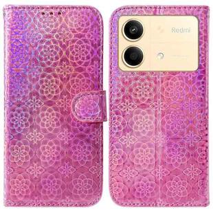 For Xiaomi Redmi Note 13R Pro Colorful Magnetic Buckle Leather Phone Case(Pink)