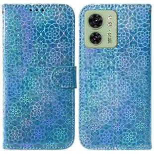 For Motorola Edge 40 Colorful Magnetic Buckle Leather Phone Case(Blue)