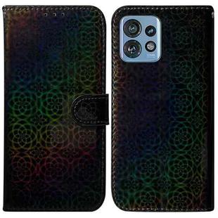 For Motorola Edge 40 Pro Colorful Magnetic Buckle Leather Phone Case(Black)