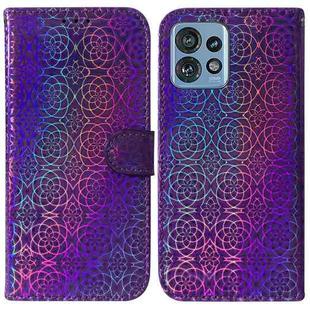 For Motorola Edge 40 Pro Colorful Magnetic Buckle Leather Phone Case(Purple)