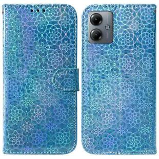 For Motorola Moto G14 Colorful Magnetic Buckle Leather Phone Case(Blue)