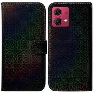 For Motorola Moto G84 Colorful Magnetic Buckle Leather Phone Case(Black)
