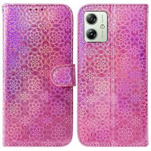 For Motorola Moto G54 Colorful Magnetic Buckle Leather Phone Case(Pink)