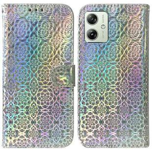 For Motorola Moto G54 Colorful Magnetic Buckle Leather Phone Case(Silver)