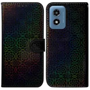 For Motorola Moto G Play 4G 2024 Colorful Magnetic Buckle Leather Phone Case(Black)