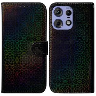 For Motorola Edge 50 Pro Colorful Magnetic Buckle Leather Phone Case(Black)