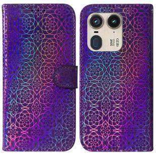 For Motorola Edge 50 Ultra Colorful Magnetic Buckle Leather Phone Case(Purple)