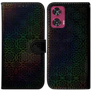 For Motorola Edge 50 Fusion Colorful Magnetic Buckle Leather Phone Case(Black)