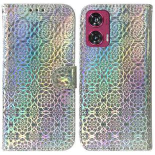 For Motorola Edge 50 Fusion Colorful Magnetic Buckle Leather Phone Case(Silver)