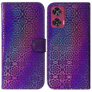 For Motorola Edge 50 Fusion Colorful Magnetic Buckle Leather Phone Case(Purple)