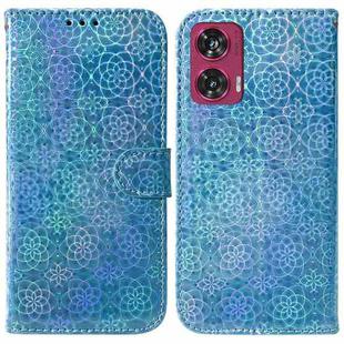 For Motorola Edge 50 Fusion Colorful Magnetic Buckle Leather Phone Case(Blue)